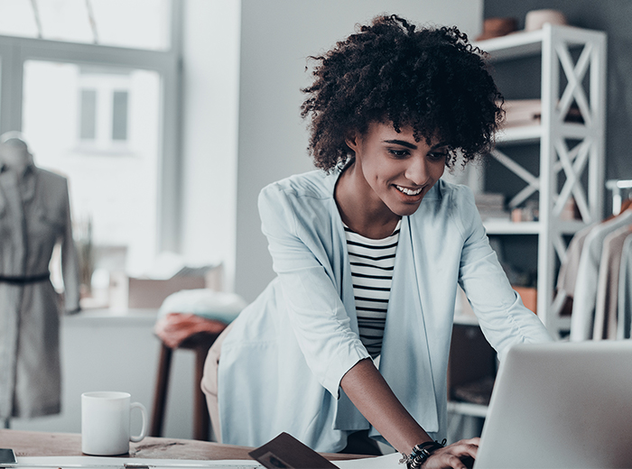 woman on a laptop